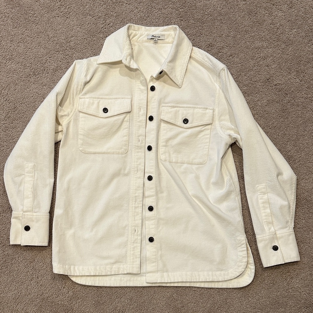 NEW Madewell Corduroy Cream Button-Up Jacket Small